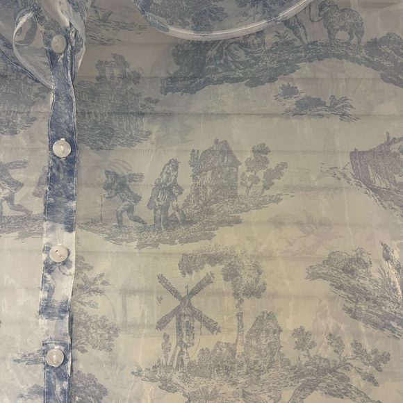 Laura Ashley and Urban Outfitters sheer Toile Blouse Cottagecore - Picture 6 of 6